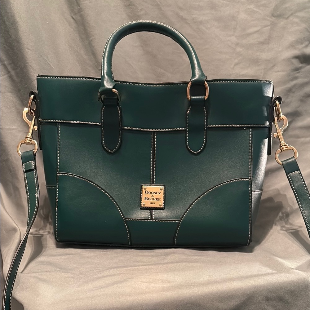 Dooney & Bourke Green Tote with Gold Hardware